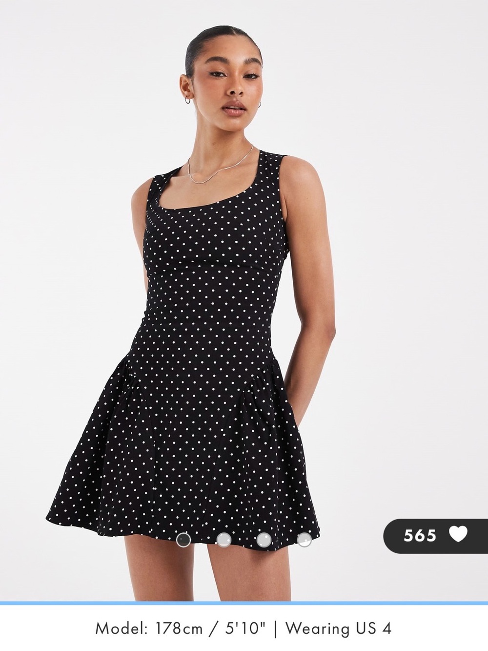 ASOS Black Dress with White Polka Dots